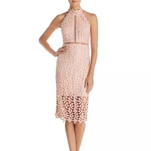 Bardot Gemma Lace Halter Pink Dress